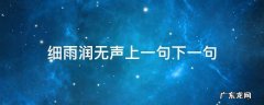 细雨润无声上一句下一句 细雨润物细无声下一句