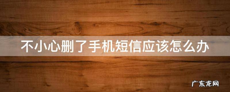 不小心删了手机短信应该怎么办 不小心删了手机短信应该怎么办呢