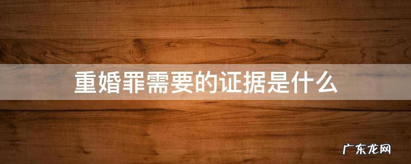 重婚罪需要的证据是什么 重婚罪需要啥证据