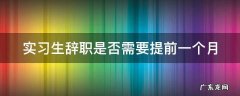实习生辞职是否需要提前一个月