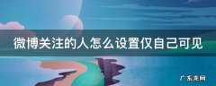 微博关注的人怎么设置仅自己可见 微博关注的人怎么设置仅自己可见