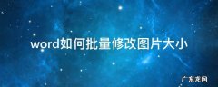 怎样在word里批量修改图片大小 word如何批量修改图片大小