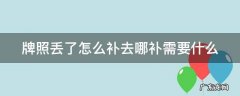 牌照丢了怎么补去哪补需要什么 牌照丢了怎么补办