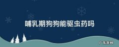 哺乳期的狗狗能吃驱虫药吗 哺乳期狗狗能驱虫药吗