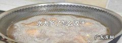汤多了大火怎么快速收汁,水太多了怎么快速收汁