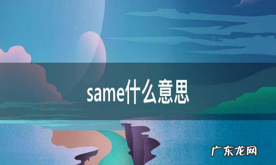 same什么意思,same是什么意思