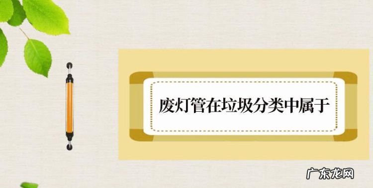 废灯管在垃圾分类中是什么,废灯管在垃圾分类中属于