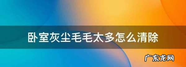 卧室灰尘毛毛太多怎么清除,家里毛绒灰尘太多妙招姐