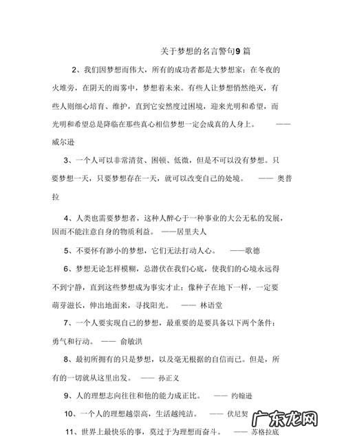 梦想的力量名人名言,实现梦想的相关名言