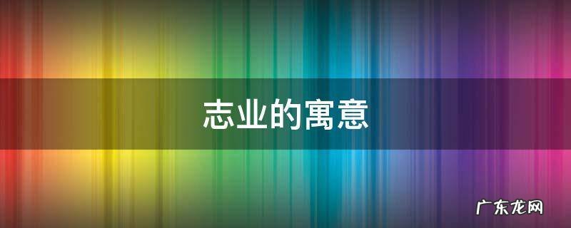 有志的含义 志业的寓意