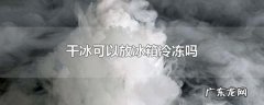 干冰能放冰箱冷冻室,干冰可以放冰箱冷冻一天