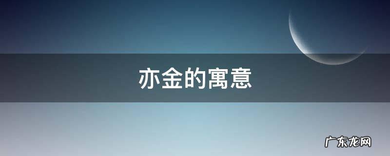 亦金是什么意思 亦金的寓意