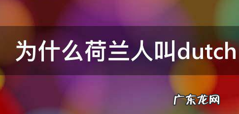 为什么荷兰人叫dutch,dutch是哪个国家的