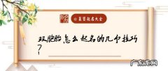 如何给双胞胎起名字,双胞胎宝宝起名大全免费取名
