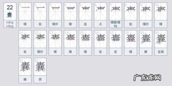 囊怎么写,囊字的笔画顺序怎么写