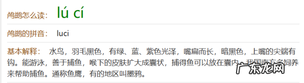 捉鱼的鸟鸬鹚怎么读,鹯怎么读