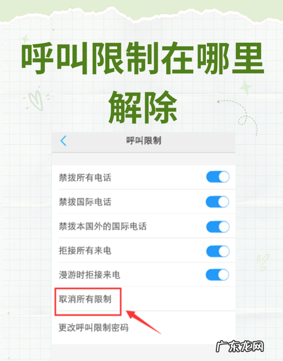 呼叫限制怎么取消,怎样取消手机呼叫限制功能