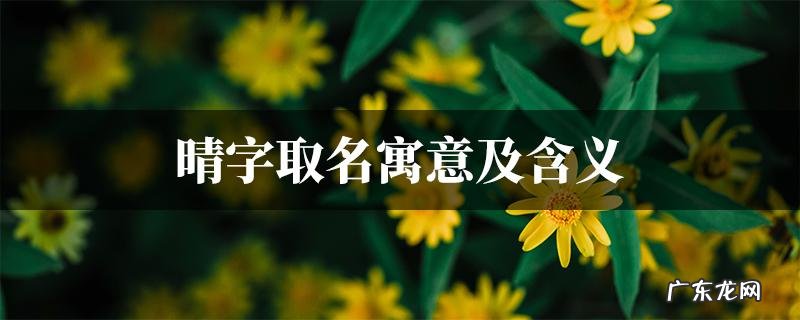 寄晴的意思及寓意,晴字的含义