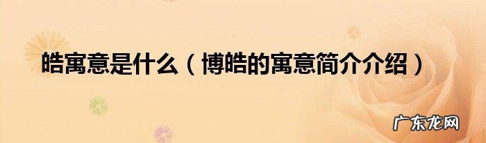 博皓的寓意是什么,皓宇这个名字的寓意