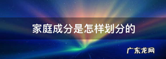 家庭成分是怎么样划分的,家庭结构的划分