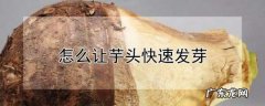 怎么样让芋头发芽,怎么让芋头快速发芽的方法