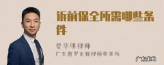诉前保全需要具备哪些条件,诉讼前的财产保全应具备哪些条件