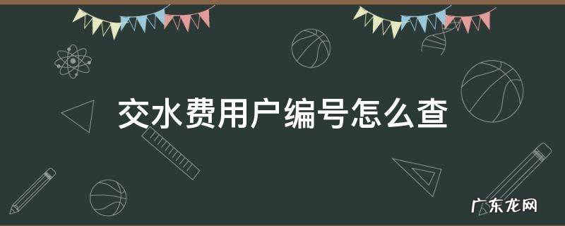 交水费用户编号怎么查询 交水费用户编号怎么查