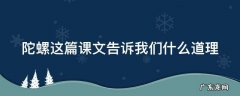 陀螺这篇课文告诉我们什么道理 陀螺这篇课文告诉我们什么道理和启示