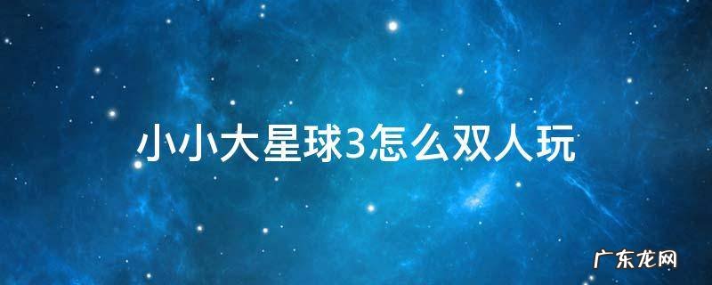 小小大星球3如何双人 小小大星球3怎么双人玩