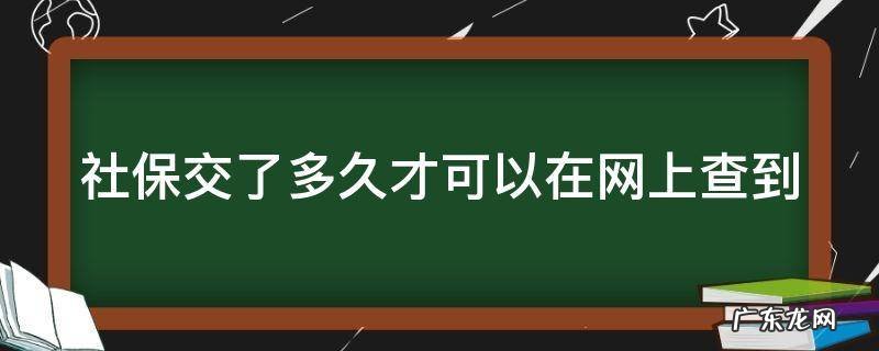 社保交了多久才可以在网上查到记录 社保交了多久才可以在网上查到