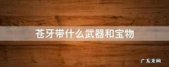 苍牙带什么武器和宝物 苍牙最强宝物和武器搭配