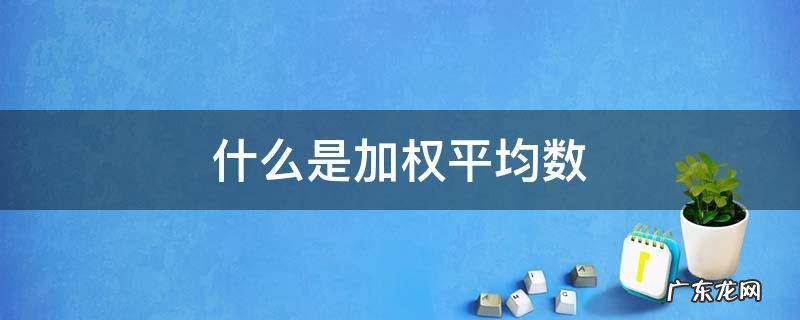 什么是加权平均数指数 什么是加权平均数