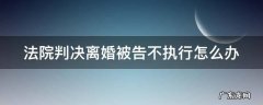 法院判决离婚被告不执行怎么办 法院判决离婚被告不执行怎么办理