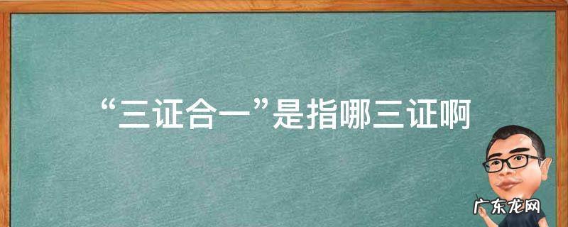 三证合一是指的哪三证 “三证合一”是指哪三证啊