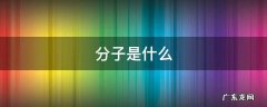 分子是什么 分子是什么组成的