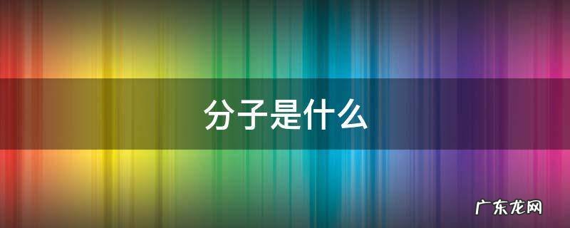 分子是什么 分子是什么组成的