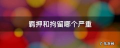 羁押和拘留哪个严重 羁押严重还是拘留严重