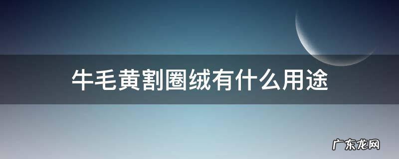 牛毛黄割圈绒有什么用途 牛毛黄割圈绒有什么用途和功效
