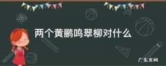 两个黄鹂鸣翠柳对什么对对子答案 两个黄鹂鸣翠柳对什么