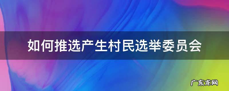 如何推选产生村民选举委员会 村民选举委员会成员怎样推选