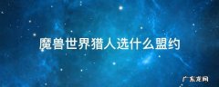 魔兽兽王猎人选什么盟约 魔兽世界猎人选什么盟约
