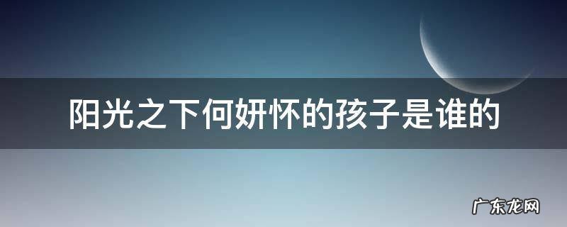 阳光之下怀了谁的孩子 阳光之下何妍怀的孩子是谁的