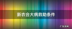 新农合大病救助条件 新农合大病救助的条件
