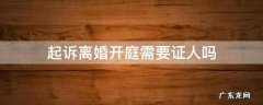 起诉离婚需要证人出庭吗 起诉离婚开庭需要证人吗