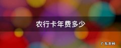 农行卡年费多少2021 农行卡年费多少
