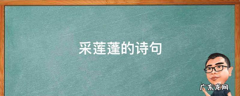 采莲蓬的诗句有哪些 采莲蓬的诗句