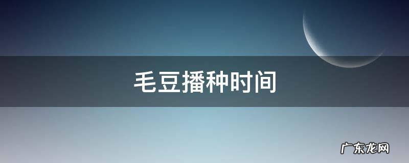 毛豆播种时间和方法 毛豆播种时间