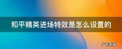 和平精英进场特效是怎么设置的 和平精英进场特效在哪里设置