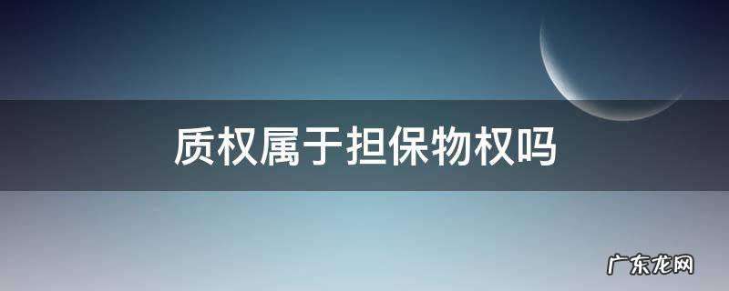 质权属于担保物权吗 质权属于法定担保物权吗