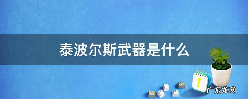 泰波尔斯武器是什么 波尔斯泰装备有哪些